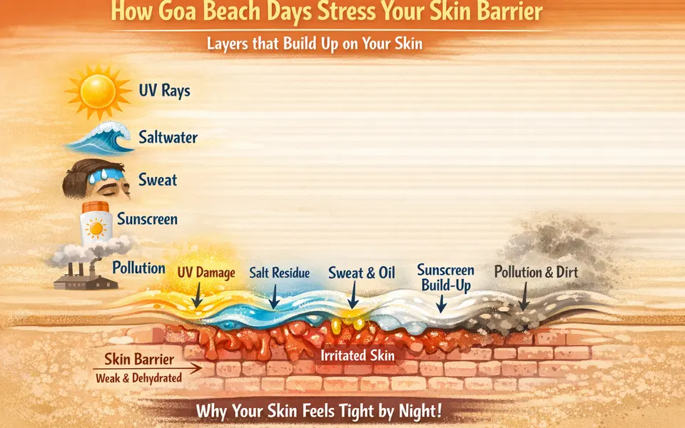 Goa Beach Skin: Saltwater + Sunscreen Build-Up—Fast Night Cleanup Plan