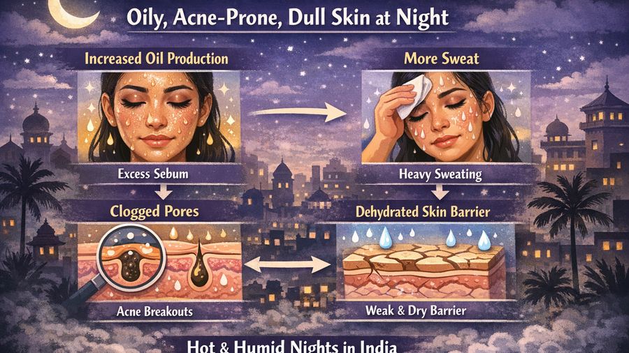Best night gel for oily acne prone plus dull skin in humid weather
