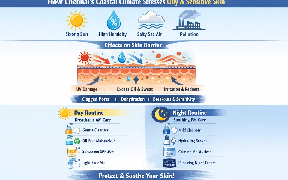 Chennai Coastal Air: Salt, Sweat, and Sensitive Skin—Simple Fixes