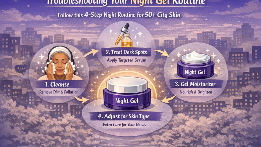 Best night gel for 50 plus plus dark spots plus pigmentation in city pollution