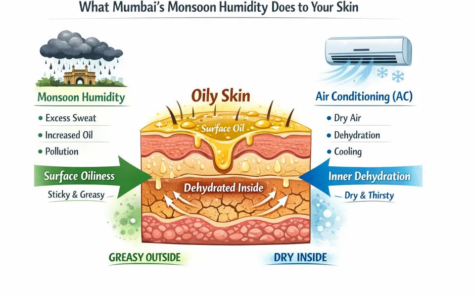 Mumbai Monsoon Routine: Hydrate Without Looking Greasy in Humidity