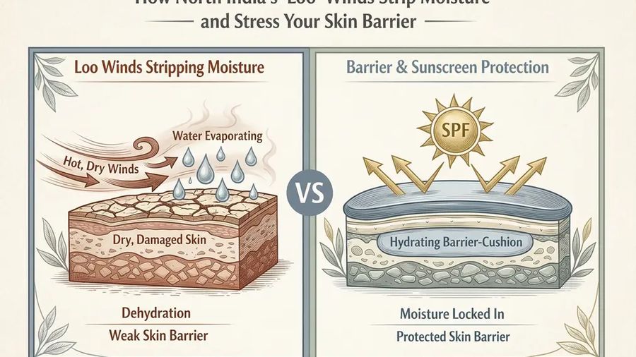 North India "Loo" Winds: Windburn-Proof Barrier Routine Before You Step Out