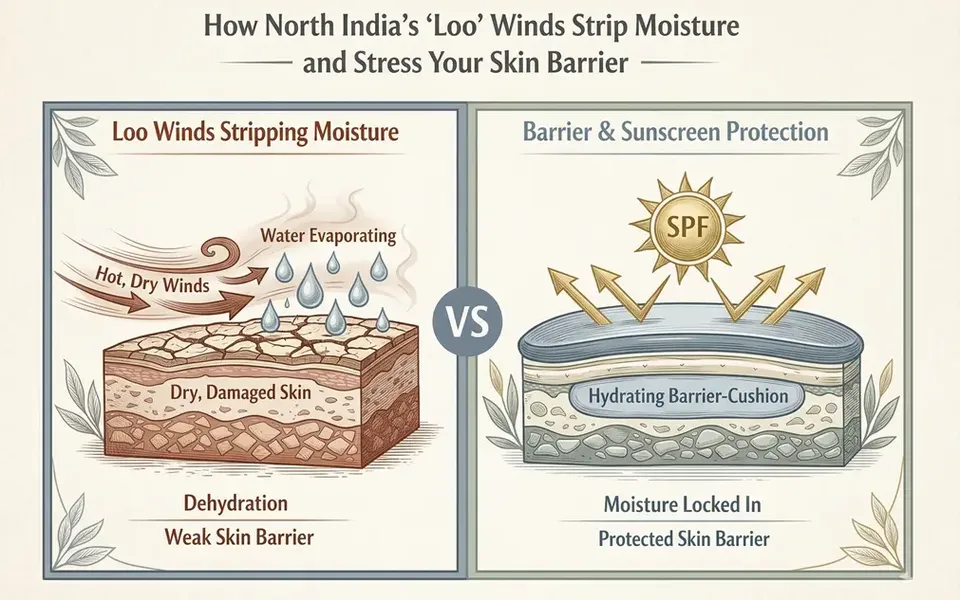 North India "Loo" Winds: Windburn-Proof Barrier Routine Before You Step Out